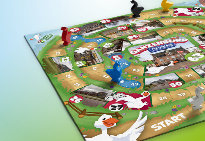 Gepersonaliseerd ganzenbord voor supermarkten